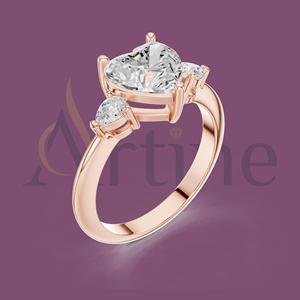 Anillo de moissanita de 14K con diseño de Halo oculto Joyería de lujo - Product Image 1