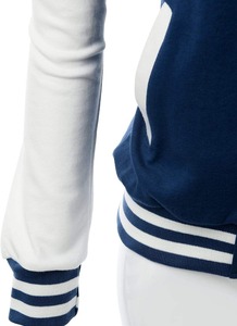 OEM Streetwear parches en blanco bordado personalizado Varsity chaqueta mujer chaqueta de béisbol corto polar otoño abrigo - Product Image 4