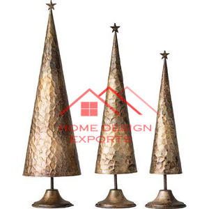 Último diseño, acabado martillado, galvanizado, decoración de mesa de Metal, escultura de árbol para decoración de fiesta de árbol de Navidad - Product Image 4