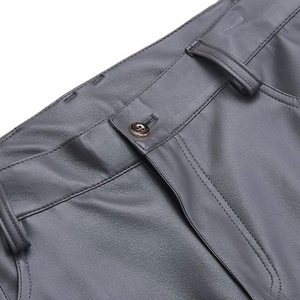 Customized High Waist Men's Leather Pants-Eco-Friendly Quick Dry Breathable OEM Service High Street Style - Product Image 5