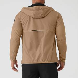 Chaqueta cortavientos con Capucha ligera para hombre, abrigo deportivo resistente al agua y al viento con cremallera, perfecto para correr - Product Image 2
