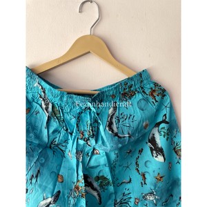 Conjunto de pijama de algodón de verano bohemio para mujer hecho a mano cómodo largo hasta la rodilla estampado de peces ligero suave uso diario MOQ 2 uds - Product Image 4