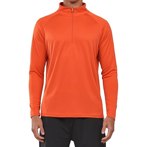 เสื้อยืดกีฬาแขนยาวรูดซิปหน้าสำหรับผู้ชายเสื้อกีฬาป้องกันรังสียูวีผ้าสแปนเด็กซ์/ ผ้าโพลีเอสเตอร์สำหรับวิ่งวิ่งแห้งเร็ว - Product Image 6