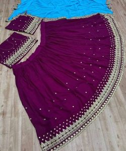 Rajasthani Baby Lahenga Choli con trabajo de espejo y bordado de lentejuelas pesadas para niñas traje de fiesta de boda festivo - Product Image 6