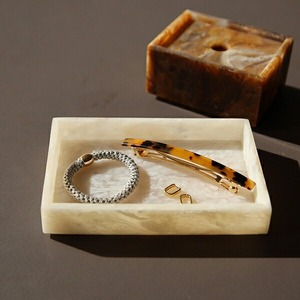 Plateau de service rectangulaire élégant en résine, plateau décoratif de luxe pour mariage, cuisine, salle de bain, décoration intérieure, marbre moderne - Product Image 4