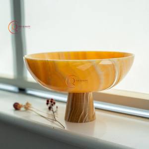 ชามเสิร์ฟอาหารหินอ่อนทำด้วยมือสไตล์ญี่ปุ่นรูปทรงกลมดูดีบนโต๊ะสำหรับงานแต่งงาน - Product Image 1