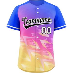 Maillot de baseball graphique à sublimation avec boutons, uniforme d'équipe personnalisé, maille brodée, séchage rapide, chemise pour jeunes de softball USA - Product Image 5