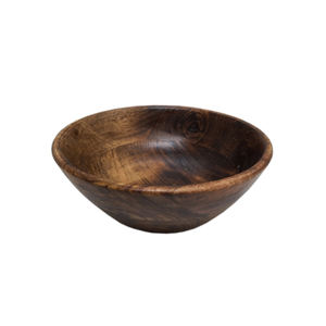 Cuenco para servir de comida de madera hecho a mano, cuenco redondo de madera de mango, pegatina, cuenco para servir CENA DE MESA esmaltado - Product Image 1
