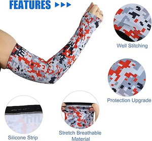 Mangas de brazo de compresión de alta calidad para entrenamiento ciclismo-Juegos de tatuajes sin pulgar; Venta caliente al por mayor mangas de brazo deportivo por sublimación - Product Image 3