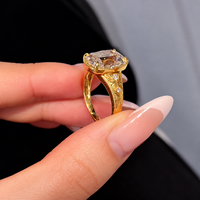 Bague de fiançailles en diamant de laboratoire 5 carats taille Old Mine, or jaune 18 carats, style vintage Old Mine, personnalisable OEM ODM, vente en gros
