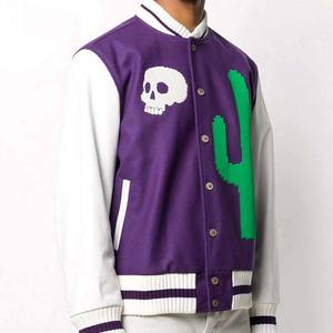 2025 Logo personnalisé hommes Baseball Varsity veste col montant High Street Style Slim Fit décontracté veste d'hiver avec fermeture à bouton - Product Image 4