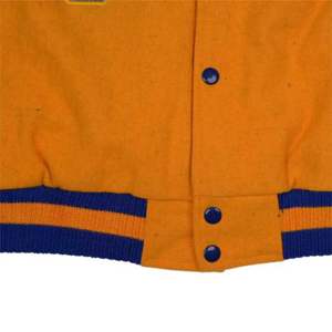 Veste Letterman pour femme Corps en laine cachemire jaune et manches en cuir véritable bleu Noir HBCU Vêtements grecs Sorority Varsity Jacket - Product Image 4