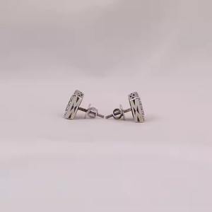 Design attrayant Hip Hop 925 argent bijoux de mode femmes boucles d'oreilles pour mariage et occasion de fête - Product Image 3