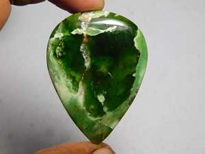 Cabochons de calcédoine en chrome naturel pierres précieuses rondes lâches en vert noir à facettes aspect incroyable prêt à être expédié avec des prix d'usine! - Product Image 2