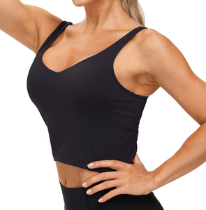 Débardeur noir 100% polyester pour femme Vêtements de fitness respirants et décontractés avec sensation de froid pour le sport - Product Image 3