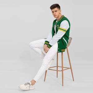 Veste d'hiver universitaire pour homme avec corps en mélange de laine et manches en cuir durable Veste d'hiver universitaire pour homme - Product Image 3