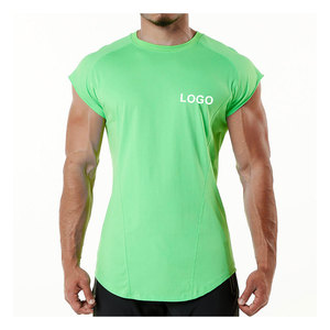 เสื้อออกกำลังกายแขนสั้นผู้ชายผ้าคอตตอน100% แห้งเร็วเสื้อยืดออกกำลังกายน้ำหนักเบาใส่เล่นกีฬาวิ่งออกกำลังกาย - Product Image 3