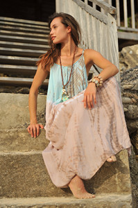 Holiday Tie Dye Beach Long Maxi Dress Summer Boho Casual Wear 100% Algodón Mujeres Maxi para mujeres - Product Image 4