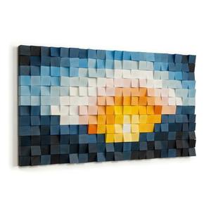 Décoration murale en mosaïque de bois clair solitaire Accent unique et élégant pour la maison - Product Image 1