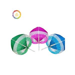 Abanico de mano de color fresco de verano tejido de bambú hecho a mano artístico de melocotón - Product Image 1