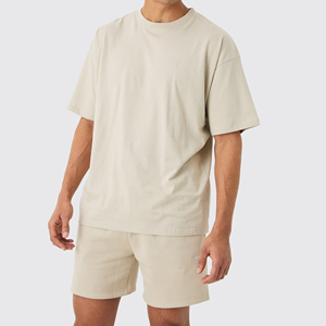 2025 nuevos conjuntos de dos piezas transpirables de corte Regular para hombre personalizados para gimnasio Fitness verano talla grande tarifa al por mayor - Product Image 4