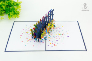 OEM Gracias Tarjeta Personalización Tarjeta de regalo Hecho a mano Pop up 3D Tarjeta de felicitación Artesanía Precio asequible - Product Image 5