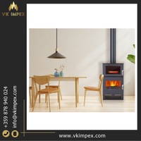 Poêle à bois autoportant moderne de haute qualité 9kW en acier, efficacité énergétique, pour intérieur, exporté de Bulgarie, VERSO Verso F, garantie 2 ans