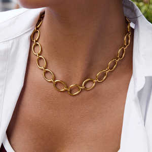 Collar de Cadena J&D Bold, Chapado en Oro de 18K, Acero Inoxidable, Estilo Moderno en Capas - Product Image 4