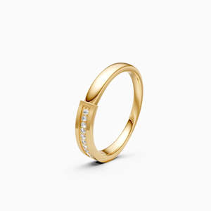 Anillo de compromiso con diamante cultivado en laboratorio Dazzle de 0.06 quilates, corte redondo, en oro amarillo, blanco y rosa de 9 quilates. - Product Image 1