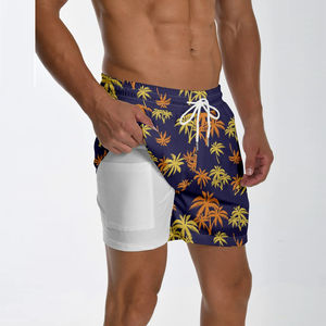 Wholesale Men's Nylon Shorts Custom Logo <b>Mid</b> Quick Dry Single-<b>Layer</b> Beach Anti-Wrinkle Sublimation Printing Loose Casual Fit - Product Image 3