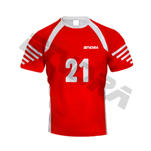 Conception personnalisée OEM meilleurs uniformes de volley-ball en polyester à sublimation uniformes à manches courtes de couleur rouge - Product Image 2