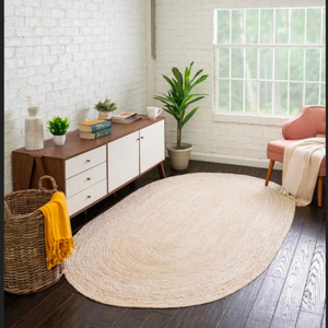 Alfombra de yute ovalada grande, alfombra hecha a mano trenzada india, alfombra de área ecológica Natural, alfombra de piso Vintage Bohemia, decoración del hogar de granja - Product Image 3
