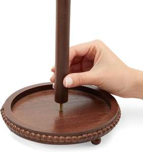 Porte-serviettes en papier rustique en bois pour l'organisation de la cuisine, support debout en détresse pour la décoration intérieure moderne, comptoir - Product Image 5