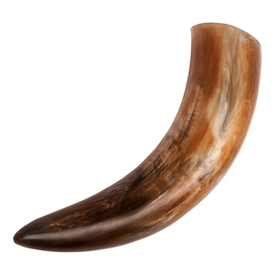 Corne à boire sculptée d'animaux vikings, authentique, artisanale, objet de collection, fabriqué en Inde - Product Image 1