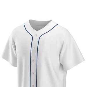 Maillot de baseball blanc personnalisé unisexe à manches courtes, imprimé en sergé, anti-humidité, protection UV, respirant, coupe classique, toutes tailles - Product Image 5