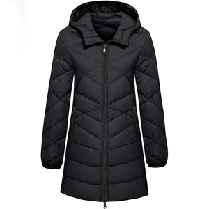 Dernier modèle de veste d'hiver longue matelassée pour femmes avec logo personnalisé, coupe classique, veste matelassée chaude et rembourrée, veste et manteau pour femmes - Product Image 1