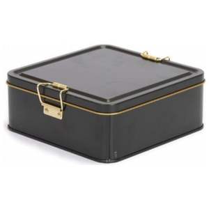 1.9L Caja de estar de metal cuadrado negro con cierre de alambre y tapa transparente 158x158x87mm - Product Image 4