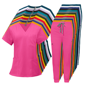 2024 Top1 Hot Selling White Color Polyester Spandex Straight <b>Jean</b> Cut <b>Jogger</b> Leg Pants Custom Medical Scrubs Uniforms Soft - Product Image 1