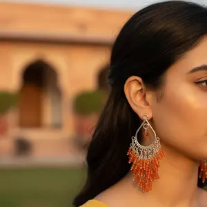 Women's 925 Sterling Silver Carnelian <b>Chandelier</b> <b>Earrings</b> <b>Fashion</b> Jewelry - Product Image 2