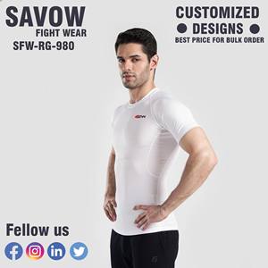 Camiseta de Compresión de Secado Rápido para Hombre, Protección UV, para MMA, BJJ, Surf, con Logotipo Personalizado, OEM, Venta al por Mayor de Fábrica - Product Image 4
