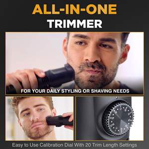Recortadora de Barba Profesional Inalámbrica Todo en Uno para Hombre, 20 Ajustes, Recargable, con Pantalla LED y USB - Product Image 6
