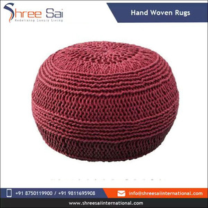 Poufs de forme ronde en pur coton tricotés à la main du fabricant indien les plus vendus directement du fournisseur indien - Product Image 5