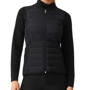 Chaleco ligero informal con cuello levantado para mujer, cierre de cremallera, chaleco acolchado a prueba de viento, prendas de vestir exteriores, patrón Regular - Product Image 1