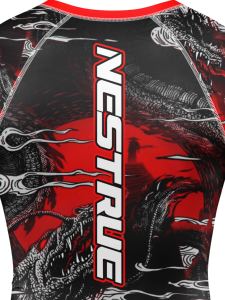 Alta calidad de manga corta hombres natación surf Rash Guard negro blanco compresión Tops ventas al por mayor hombres camiseta MMA Rashguard - Product Image 4