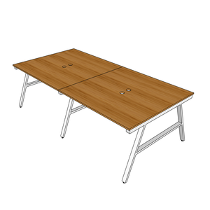 ABamboo 4-Piece Cluster <b>Workstation</b> 240x120cm Contemporary Luxury L-Shape Office Furniture Melamine Wood Eco-Friendly Durable - Product Image 4