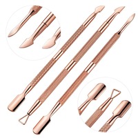 3 styles de repousse-cuticules jetables et réutilisables en acier inoxydable, limes à ongles, outils de manucure pour le nettoyage et le soin des ongles, personnalisables