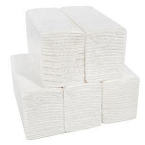 Serviettes en papier jetables 2 plis en pâte de bois recyclée blanches pour toilettes, pliage en C, sans mandrin, avec gaufrage disponible - Product Image 5