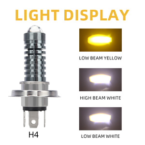 Witte Gele Dubbele Kleur Motorfiets Lamp Projector Waterdicht 12v-60v <span class=keywords><strong>H4</strong></span> BA20D P15D Led Motorfiets Koplamp Lamp - Product Image 5