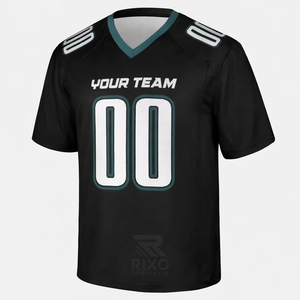 Maillot de football américain personnalisé à manches courtes, respirant, anti-humidité, en Spandex/Polyester, grandes tailles, été, toutes saisons - Product Image 2