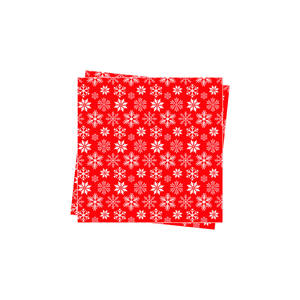 Tovaglioli Rossi 40x40cm con Stampa Bianca a Stelle, Morbidi e Asciutti, 300 Pezzi, B2B - Product Image 2